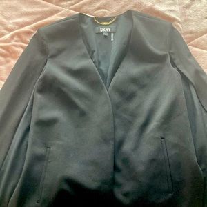 DKNY Women's Collarless Open-Front Cape-Sleeve Jacket